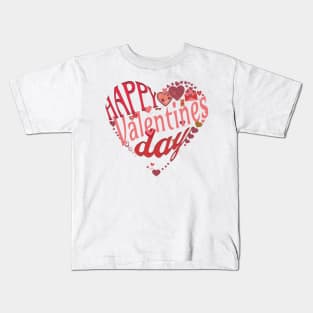 Happy Valentines Day,14 February , Red Heart Kids T-Shirt